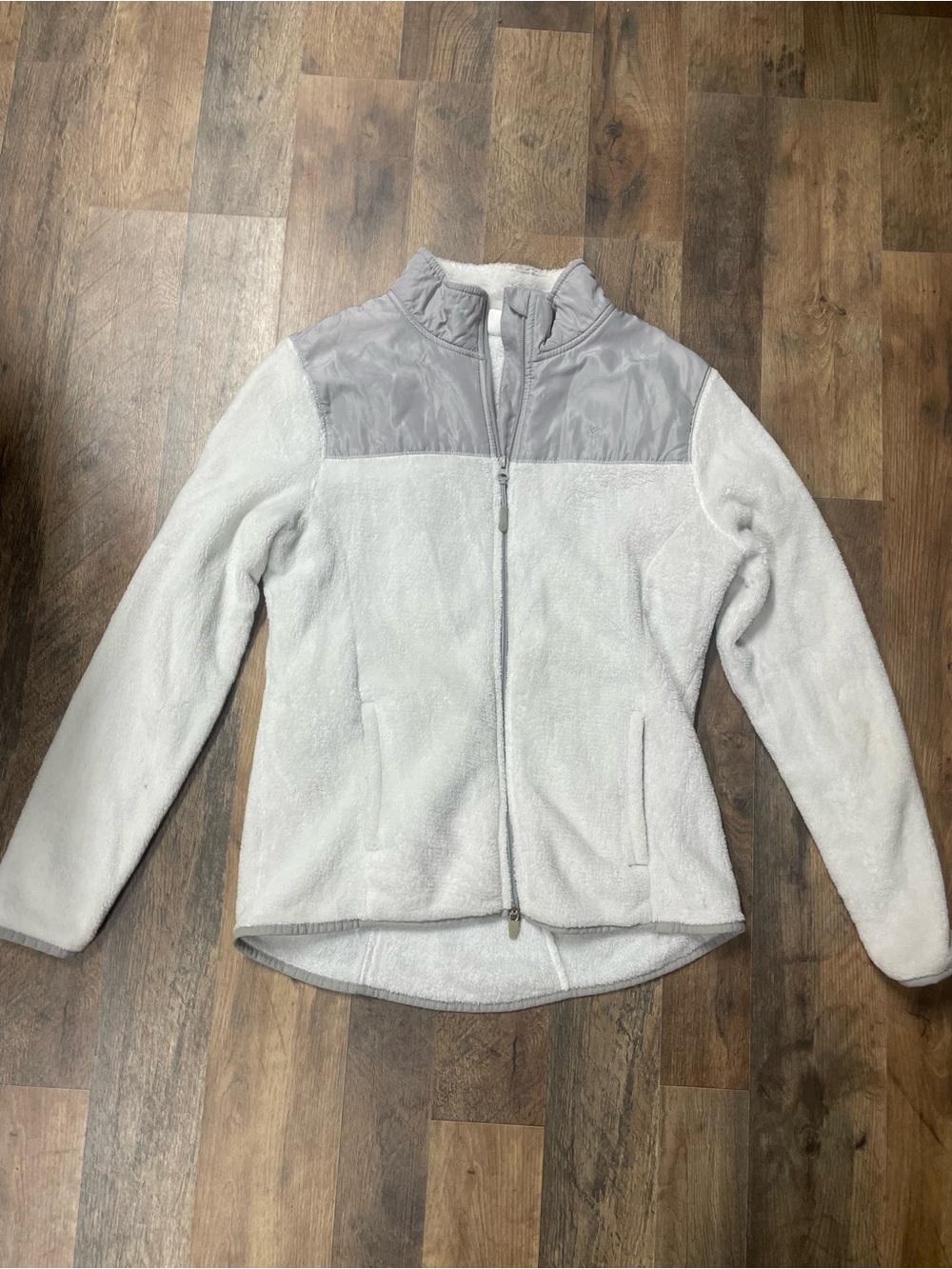 Danskin Light Gray Sherpa Fleece Zip Jacket